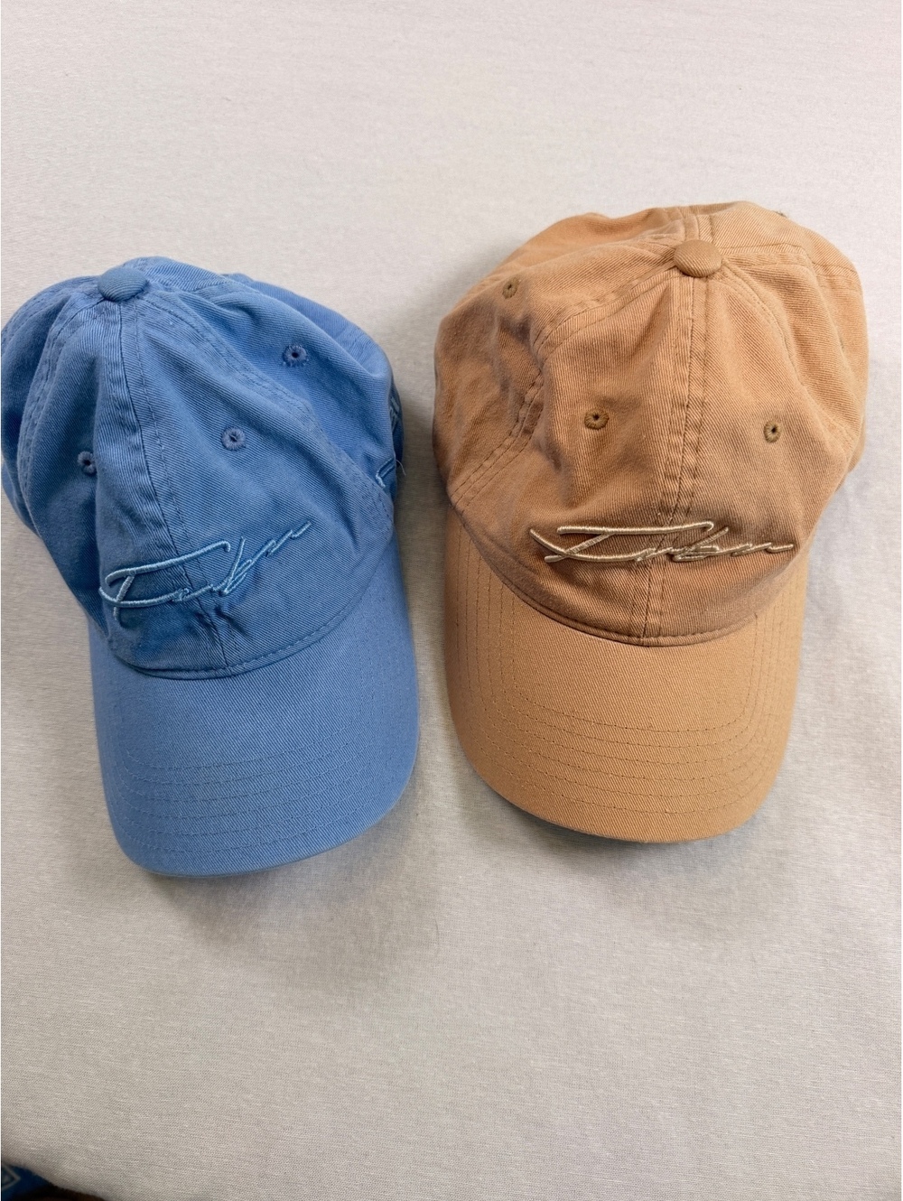 VTG FUBU Script Logo Embroidered Dad Hats Lot blue tan Y2K